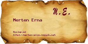 Merten Erna névjegykártya